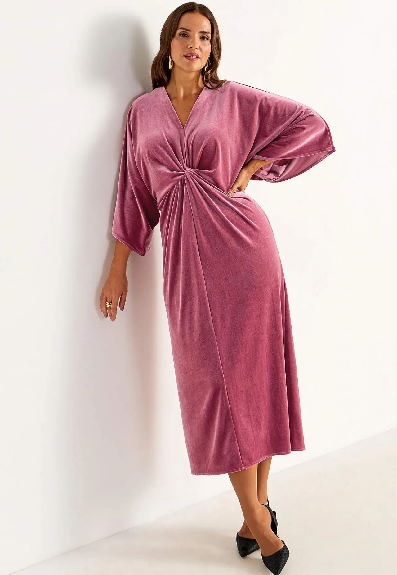 Clearance Elegant kaftanklänning i velour Klänningar & Kjolar|Festkläder