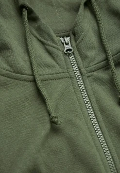 New Enfärgad huvtröja med dragkedja Tröjor & Hoodies|Plus Size