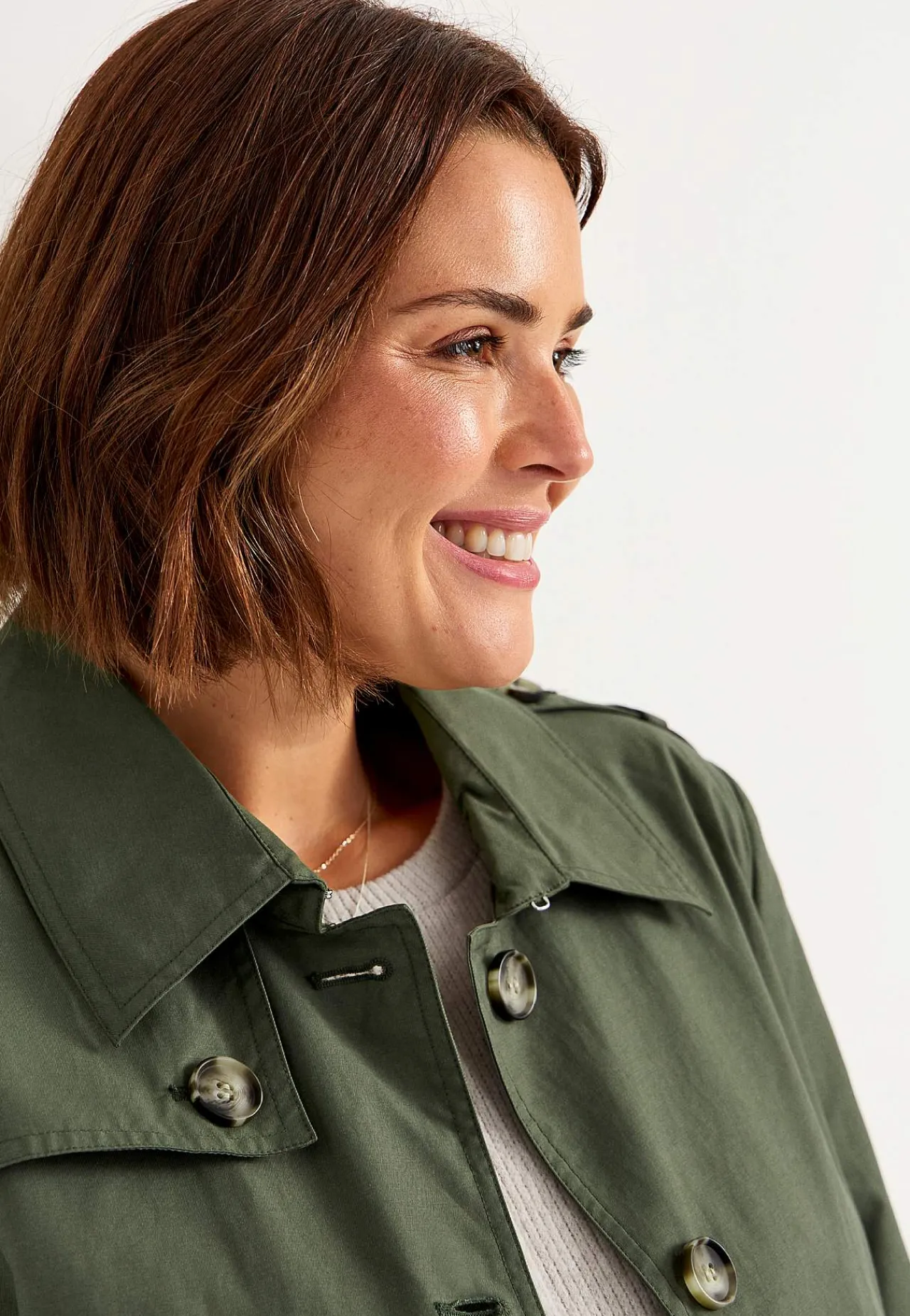 Sale Enkelknäppt trenchcoat Jackor & Kappor|Plus Size