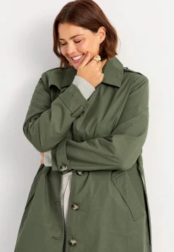 Sale Enkelknäppt trenchcoat Jackor & Kappor|Plus Size