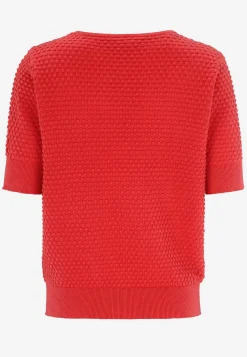 Hot Finstickad bomullströja med bubblig yta Tröjor & Cardigans|Stickat