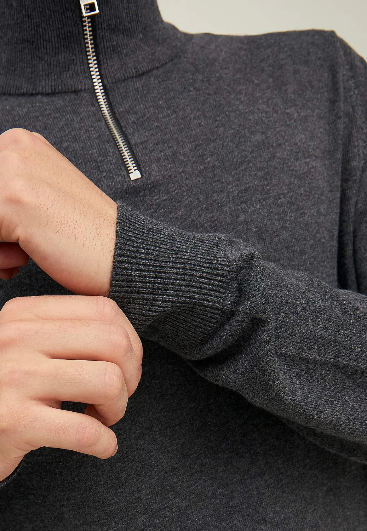 Online Finstickad tröja med dragkedja Tröjor & Hoodies