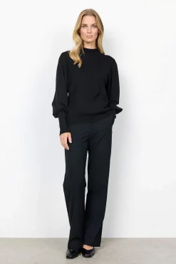 New Finstickad tröja med halvpolo Tröjor & Cardigans|Stickat