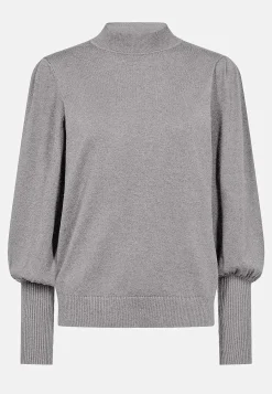 New Finstickad tröja med halvpolo Tröjor & Cardigans|Stickat
