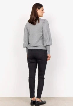 New Finstickad tröja med halvpolo Tröjor & Cardigans|Stickat