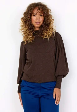 New Finstickad tröja med halvpolo Tröjor & Cardigans|Stickat