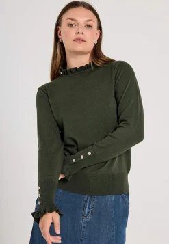 Discount Finstickad tröja med knappar Tröjor & Cardigans|Stickat