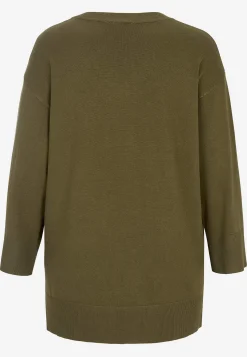 Outlet Finstickad tröja med v-ringning Tröjor & Cardigans|Stickat