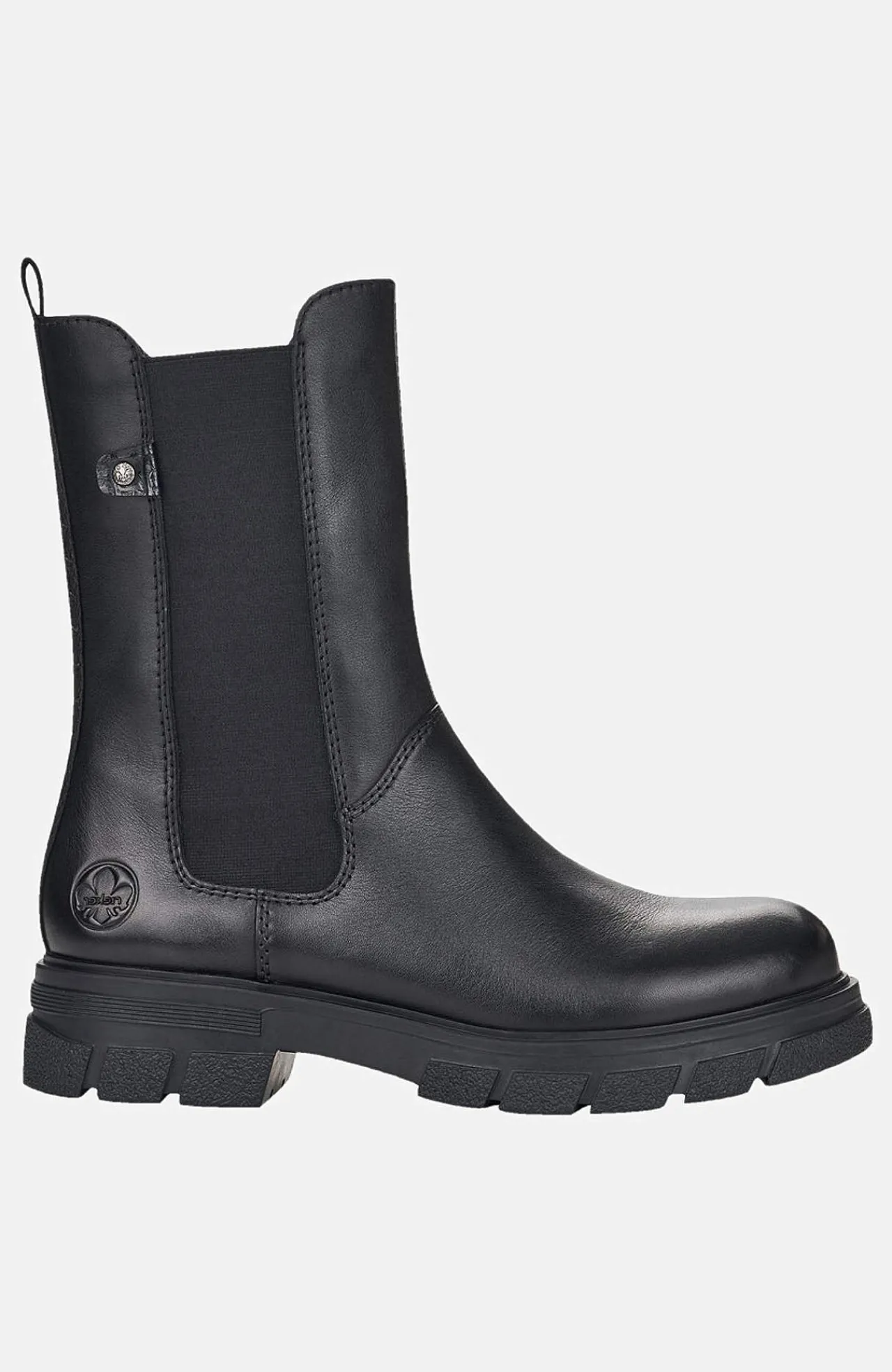 Clearance Hög skinnkänga med dragkedja Kängor & Boots|Skinnskor