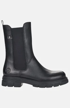 Clearance Hög skinnkänga med dragkedja Kängor & Boots|Skinnskor