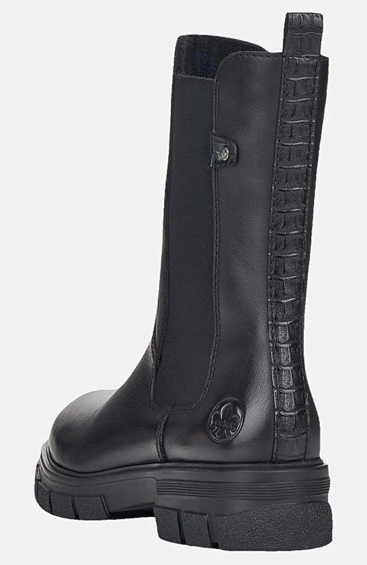 Clearance Hög skinnkänga med dragkedja Kängor & Boots|Skinnskor