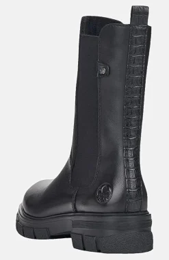 Clearance Hög skinnkänga med dragkedja Kängor & Boots|Skinnskor