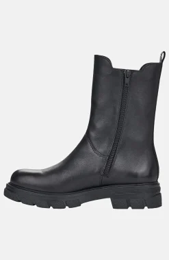 Clearance Hög skinnkänga med dragkedja Kängor & Boots|Skinnskor