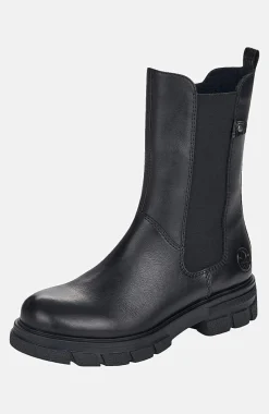Clearance Hög skinnkänga med dragkedja Kängor & Boots|Skinnskor