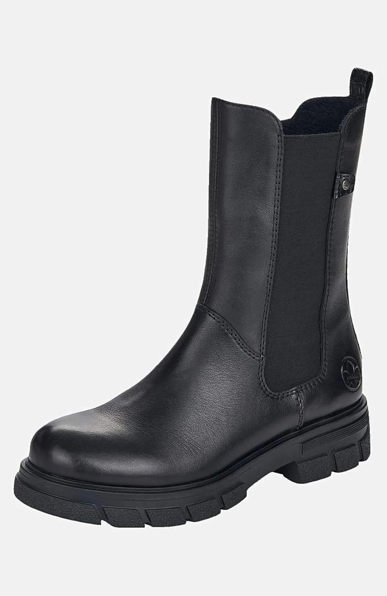 Clearance Hög skinnkänga med dragkedja Kängor & Boots|Skinnskor