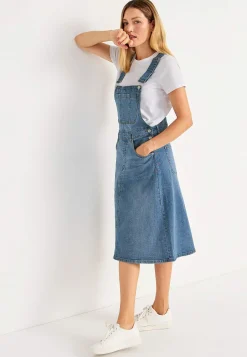 Discount Hängselklänning i denim Klänningar & Kjolar|Jeansplagg