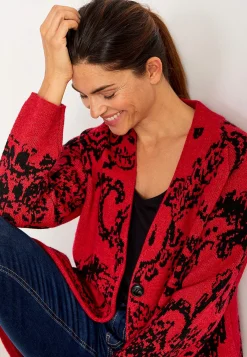 Jacquardstickad cardigan Tröjor & Cardigans|Stickat