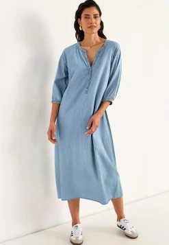 Discount Jeansklänning med knappar Klänningar & Kjolar|Jeansplagg