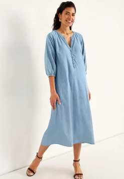Discount Jeansklänning med knappar Klänningar & Kjolar|Jeansplagg