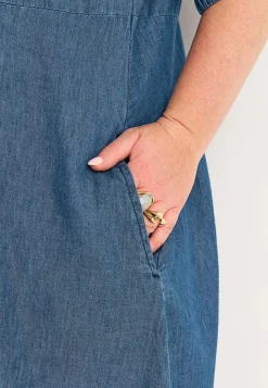 Clearance Jeansklänning med puffärmar Klänningar & Kjolar|Jeansplagg