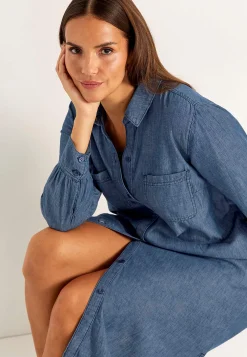 Clearance Jeansklänning med sidofickor Klänningar & Kjolar|Jeansplagg