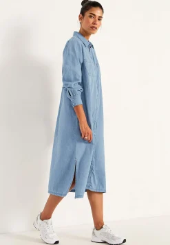 Clearance Jeansklänning med sidofickor Klänningar & Kjolar|Jeansplagg