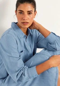 Clearance Jeansklänning med sidofickor Klänningar & Kjolar|Jeansplagg