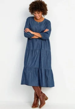 Discount Jeansklänning med volanger Klänningar & Kjolar|Jeansplagg