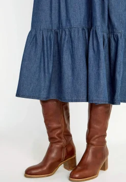 Discount Jeansklänning med volanger Klänningar & Kjolar|Jeansplagg
