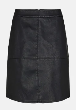 Discount Kjol med fickor och skinnimitation Klänningar & Kjolar