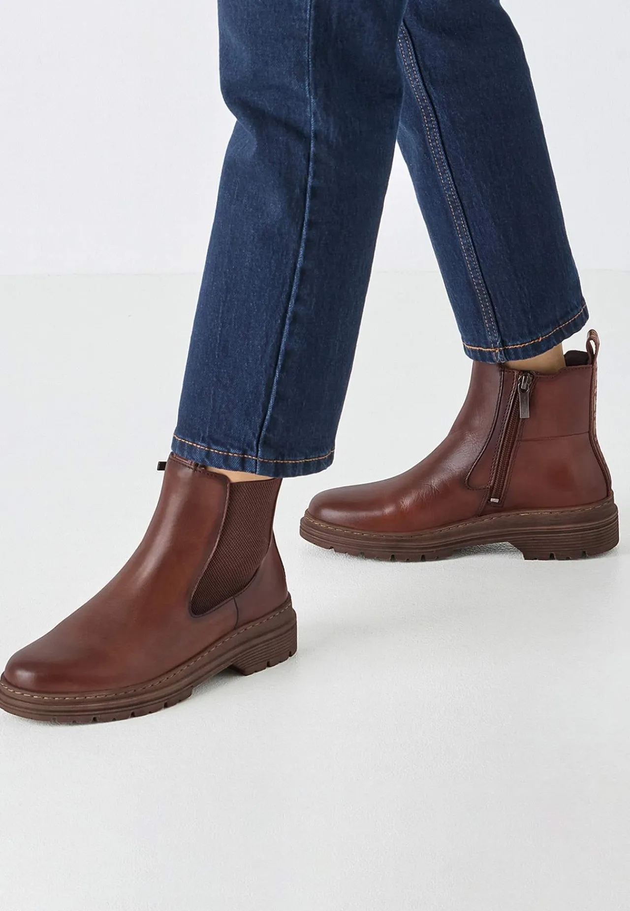 Discount Klassisk skinnkänga med dragkedja Kängor & Boots|Skinnskor