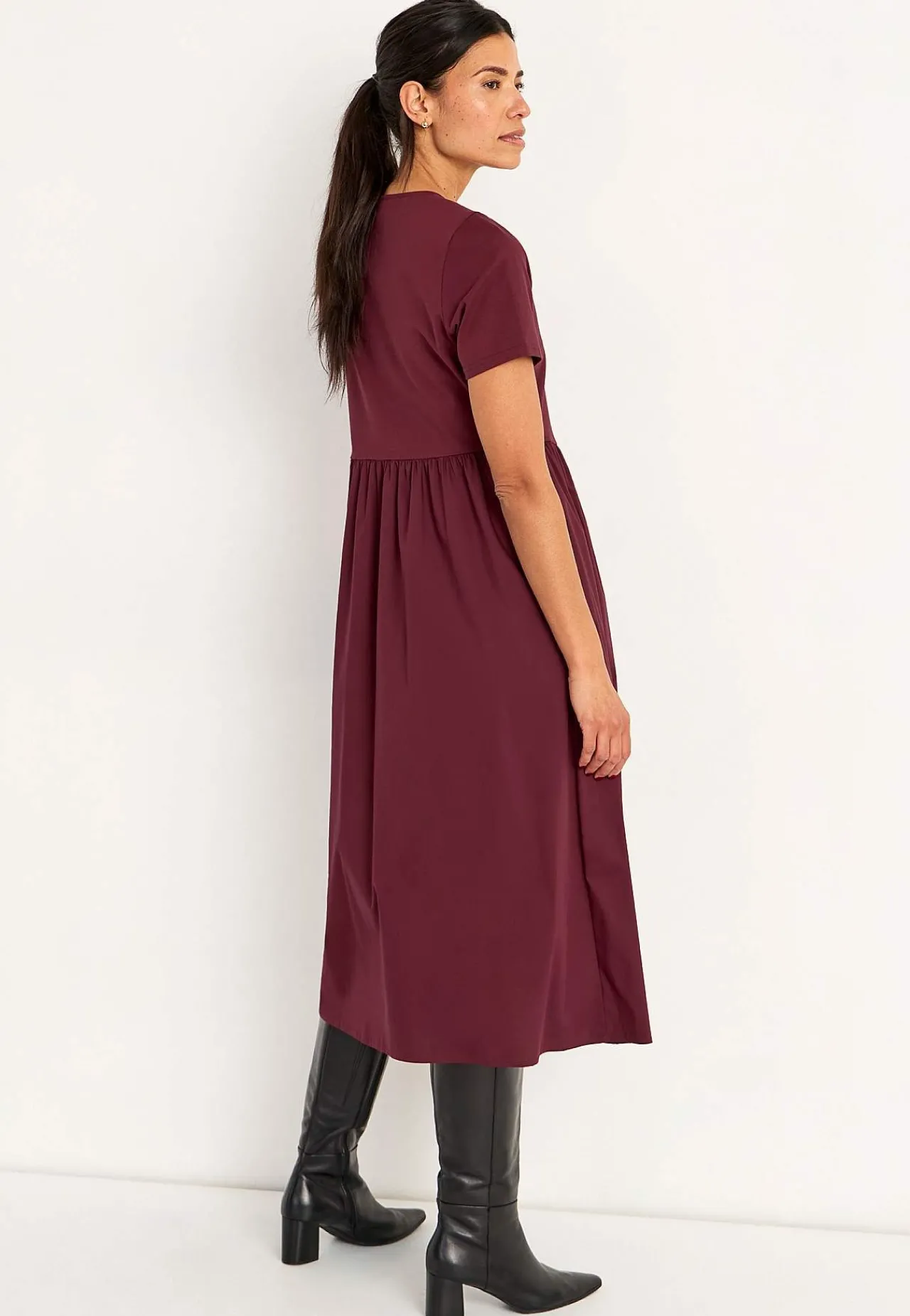 Discount Klänning i poplin och trikå Klänningar & Kjolar|Plus Size