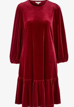 New Klänning i velour med volang Klänningar & Kjolar|Festkläder