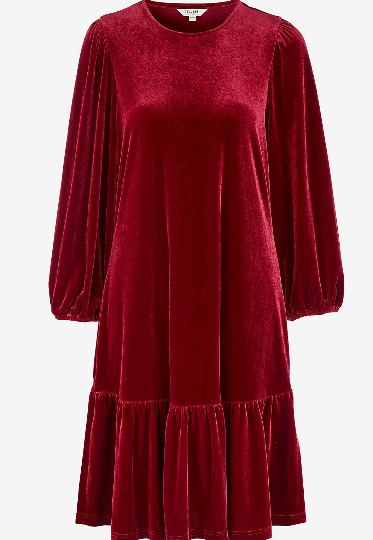 New Klänning i velour med volang Klänningar & Kjolar|Festkläder