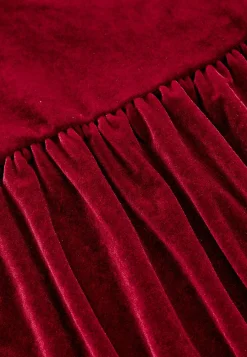 New Klänning i velour med volang Klänningar & Kjolar|Festkläder