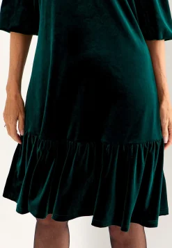 Clearance Klänning i velour med volang Klänningar & Kjolar|Festkläder