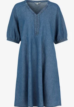 Clearance Kort jeansklänning med puffärmar Klänningar & Kjolar|Jeansplagg