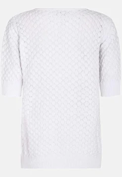 Discount Kortärmad bomullströja med strukturmönster Tröjor & Cardigans|Stickat
