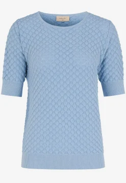 Clearance Kortärmad bomullströja med strukturmönster Tröjor & Cardigans|Stickat
