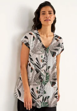 New Kortärmad trikåtunika Tunikor|Plus Size