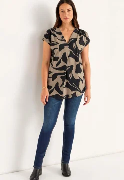 Outlet Kortärmad trikåtunika Toppar & T-Shirts|Tunikor