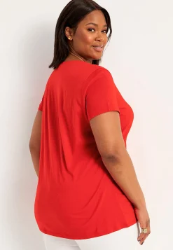 Best Kortärmad trikåtunika Tunikor|Plus Size