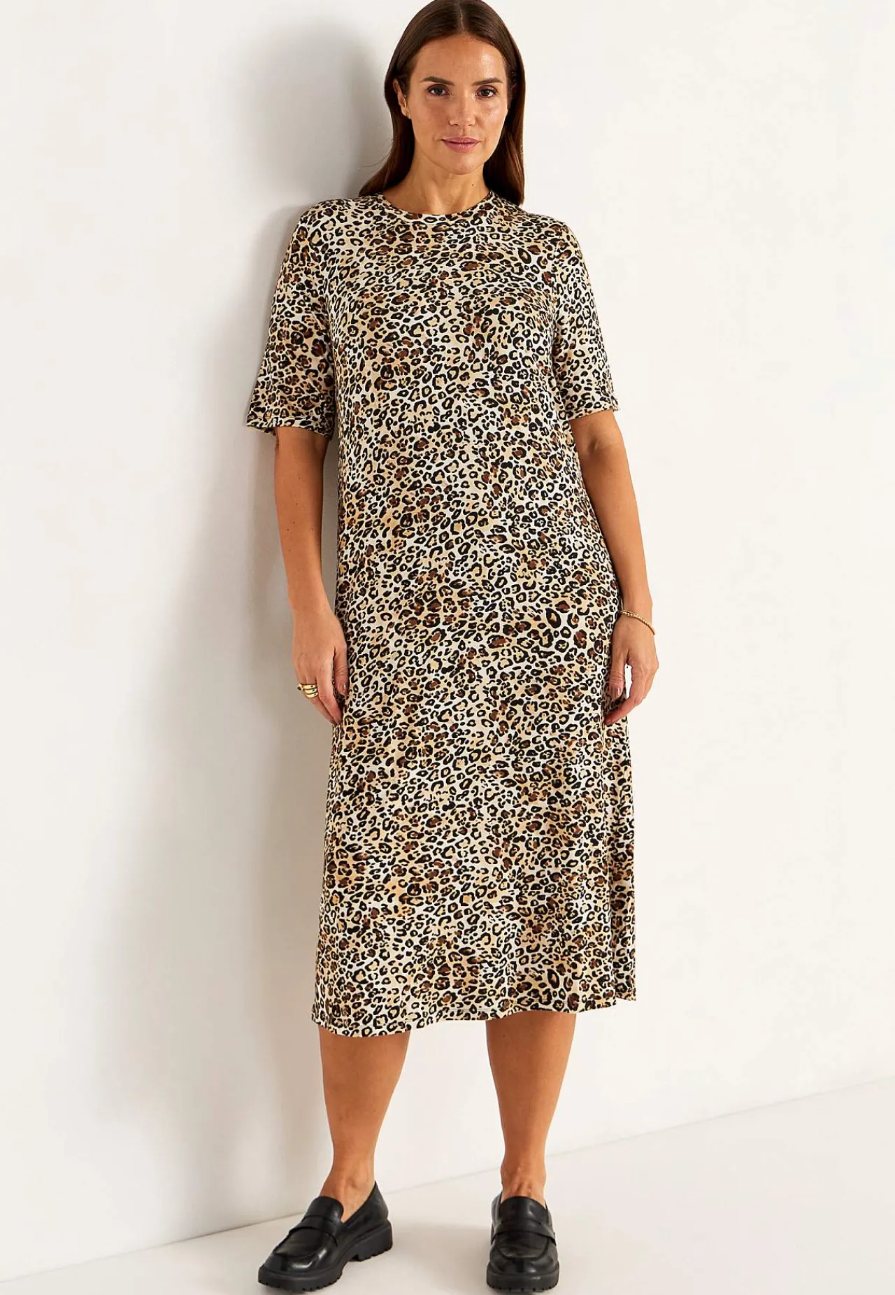 Sale mönstrad trikåklänning Klänningar & Kjolar|Plus Size