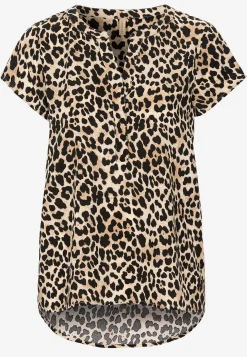 Hot Leopardmönstrad viskosblus Skjortor & Blusar