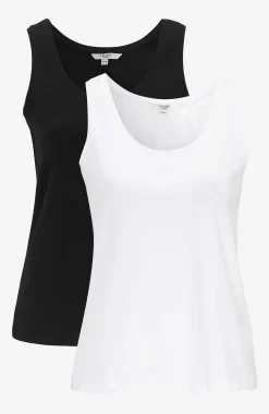 Outlet Linne i mjuk, ekologisk bomull 2-pack Toppar & T-Shirts|Basplagg