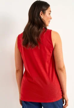 Sale Linne med dekorativa stråveck Toppar & T-Shirts|Plus Size