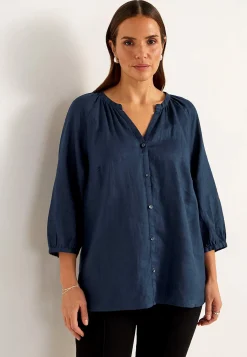 Hot Linneblus Premium Skjortor & Blusar|Matchande Set