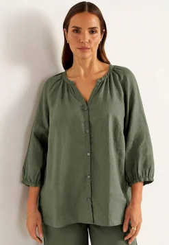 Hot Linneblus Premium Skjortor & Blusar|Matchande Set