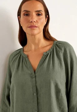 Hot Linneblus Premium Skjortor & Blusar|Matchande Set