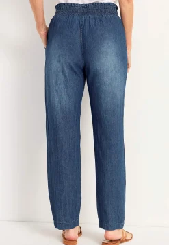 Online Lång byxa i mjuktvättad denim Byxor|Jeansplagg